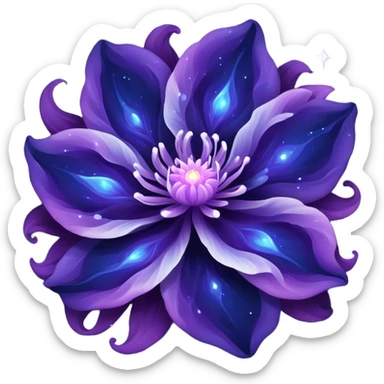  Dark Blue-Purple Nebula-Flower sticker