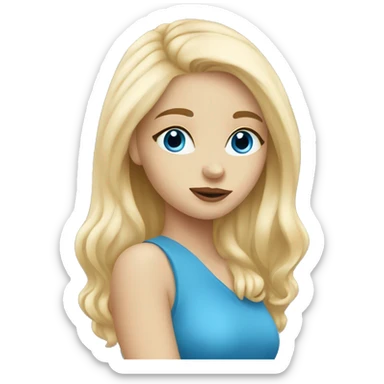 blonde girl with blue eyes giving kisses  sticker