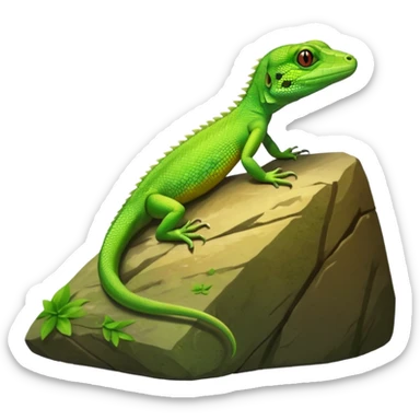 Lizard  sunbathing on a rock emoji sticker