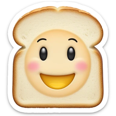 Slice of white bread with a smiley face, Bimbo bread sticker