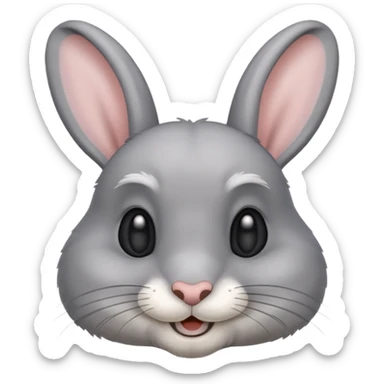Head of a grey rabbit, smilling
 sticker