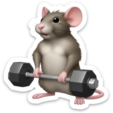 Dumbbell rat sticker