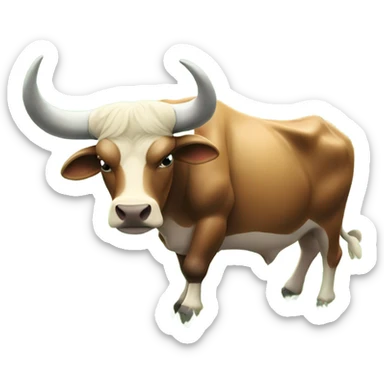 Taurus bull eating  sticker