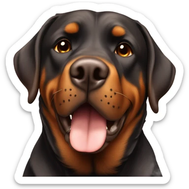 Rottweiler lab dog with a sooky face brown  colouring sticker