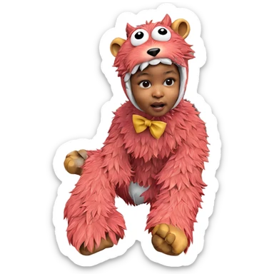 cosplaying solo in animal costume sticker