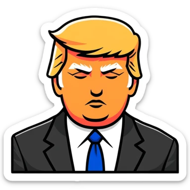 Donald Trump silhouette with black background sticker