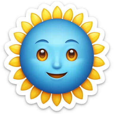 A blue sun sticker