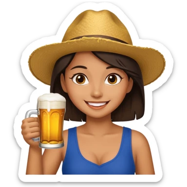 Morena bebiendo cerveza sticker