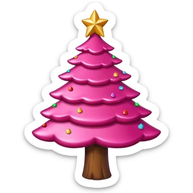 Crea un arbol de navidad en color rosa que parezca de caramelo sticker