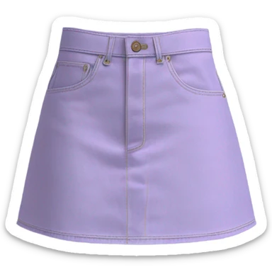 Realistic A-line high waisted lilac denim skirt, isolated sticker