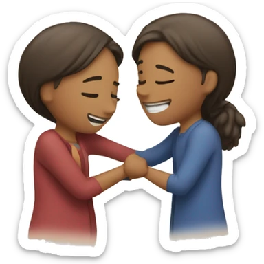 couple hug with warm smiles sticker
