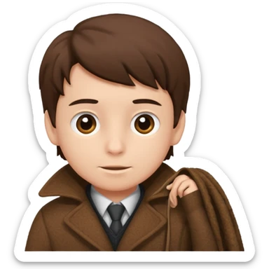 emoji- of a boy putting on his coat sticker