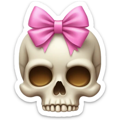 Skull with a pink bow sticker
