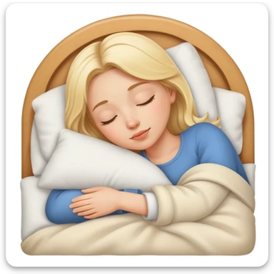 A blond white girl sleeping in cozy bed sticker