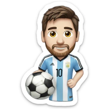 Messi holds the World Cup and wears an Argentine jersey. sticker