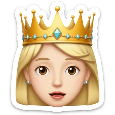 Silly face with a crown sticker