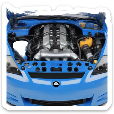 350z drift blue engine bay sticker