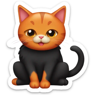 orange and black cat in love  sticker