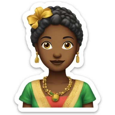 Girl with traditional Martinique clothes  sticker