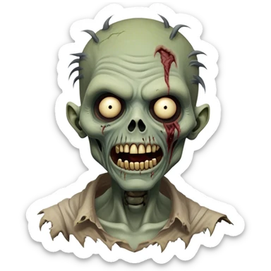 Cinematic Realistic WoW undead friendly zombie Portrait, head tilted dramatically with an exaggeratedly amused expression, blending grim determination with a touch of sardonic humor. His withered pallid skin and weathered, muted attire are rendered with lifelike detail and dynamic lighting, high shine, dramatic yet whimsical, capturing an undead friendly zombie whose epic defiance is matched by an irreverent smirk. sticker