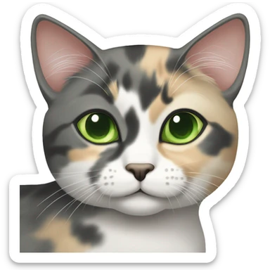 Dilute calico cat with green eyes sticker