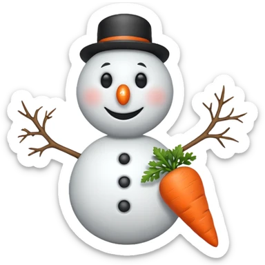 snowman with no scarf  sticker