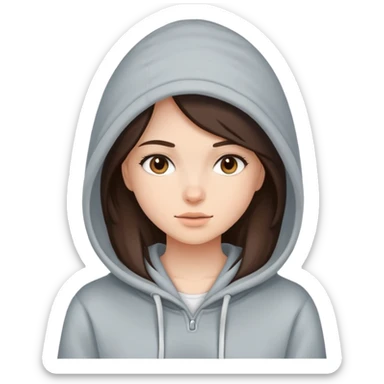 brunette clean girl wearing a hoodie  sticker