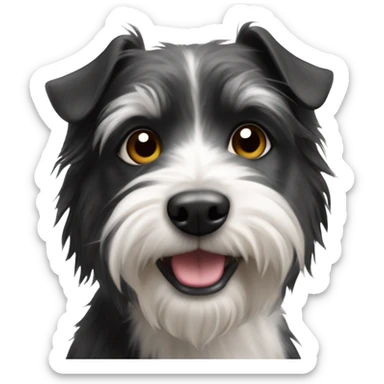 Black and white Aussie terrier mix dog sticker