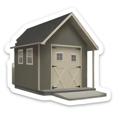 Single slope shed with porch sticker