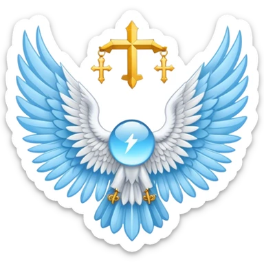 wings emblem holy saint light blue sticker