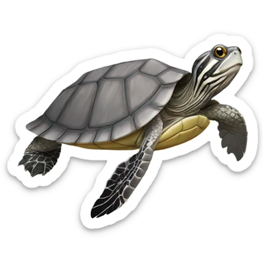 grey map turtle sticker
