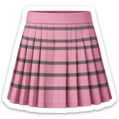 Pink tartan pleated mini skirt, isolated sticker