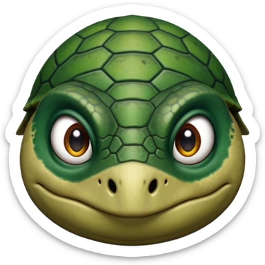 Angry dark green turtle that has half closed eyelids sticker