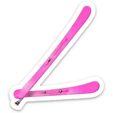 Pink skis sticker