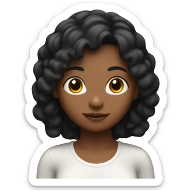 Girl with black hair yoga  sticker