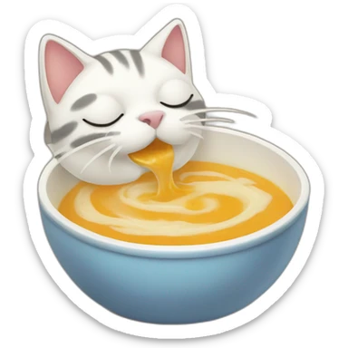cat slurping soup sticker