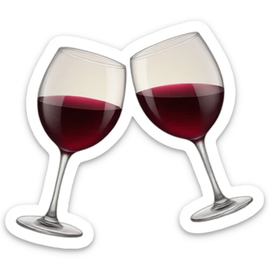 Two glasses of red wine are toasting sticker