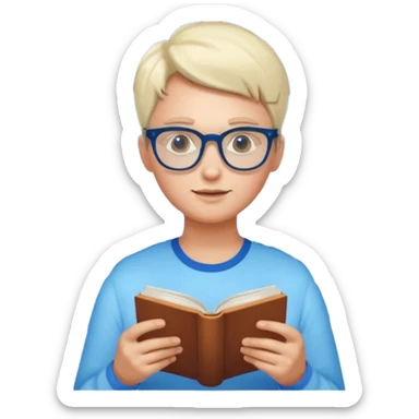 Window with person reading + blue light, Apartment Windows. sticker