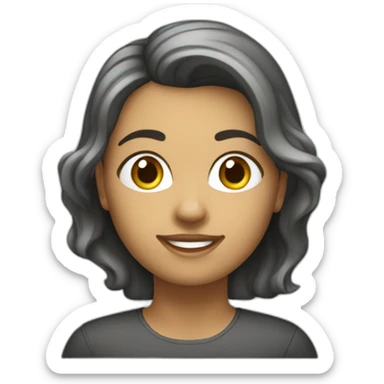 mulher branca com cabelo castanho escuro estudante de administração sticker