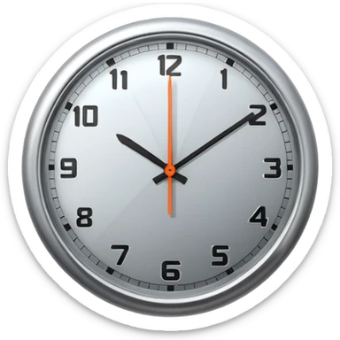 Create a round silver clock now. sticker