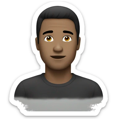 A man with Black hair and white skin  sticker