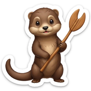 Cute otter holding a boomerang sticker