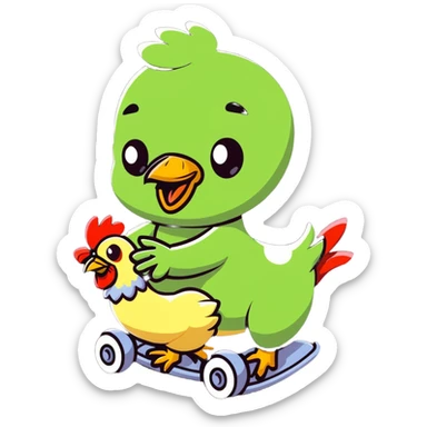 baby zombie riding a chicken sticker