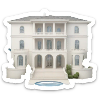 white luxury villa sticker