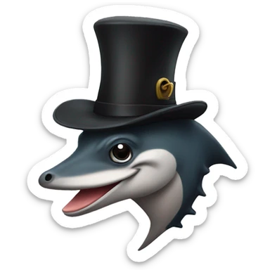 sahark with tophat sticker