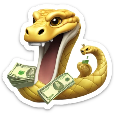 king cobra with money sticker