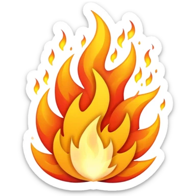 glitter fire sticker