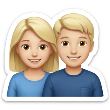 boy and girl twins sticker