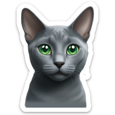 russian blue cat green eyes  sticker