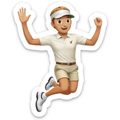 Golfer jumping with excitement  sticker